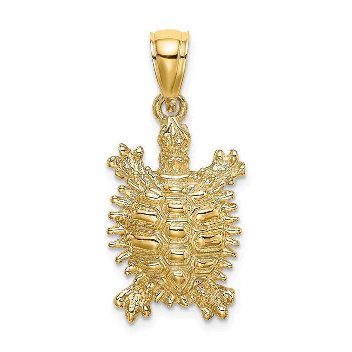 Qgold Charm Necklaces 14k Yellow Gold 125 mm Land Turtle Charm 208 grams Qgold Charm Necklaces 14k Yellow Gold 125 mm Land Turtle Charm 208 grams