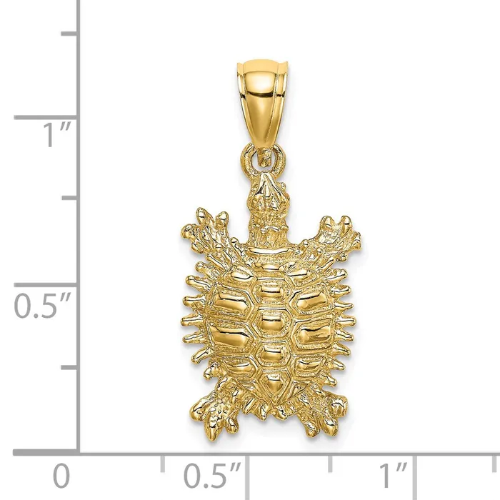 Qgold Charm Necklaces 14k Yellow Gold 125 mm Land Turtle Charm 208 grams Qgold Charm Necklaces 14k Yellow Gold 125 mm Land Turtle Charm 208 grams