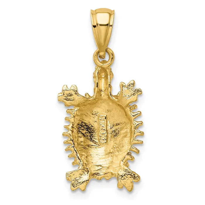 Qgold Charm Necklaces 14k Yellow Gold 125 mm Land Turtle Charm 208 grams Qgold Charm Necklaces 14k Yellow Gold 125 mm Land Turtle Charm 208 grams