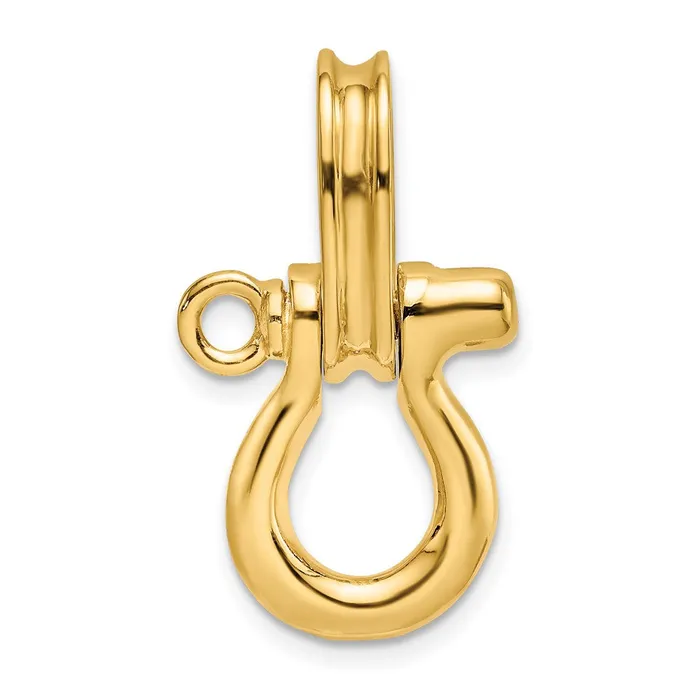 Qgold Charm Necklaces 14k Yellow Gold 143 mm 3D Medium Shackle Charm 481 grams Qgold Charm Necklaces 14k Yellow Gold 143 mm 3D Medium Shackle Charm 481 grams