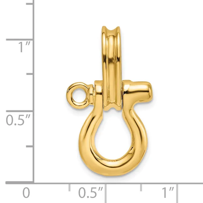 Qgold Charm Necklaces 14k Yellow Gold 143 mm 3D Medium Shackle Charm 481 grams Qgold Charm Necklaces 14k Yellow Gold 143 mm 3D Medium Shackle Charm 481 grams