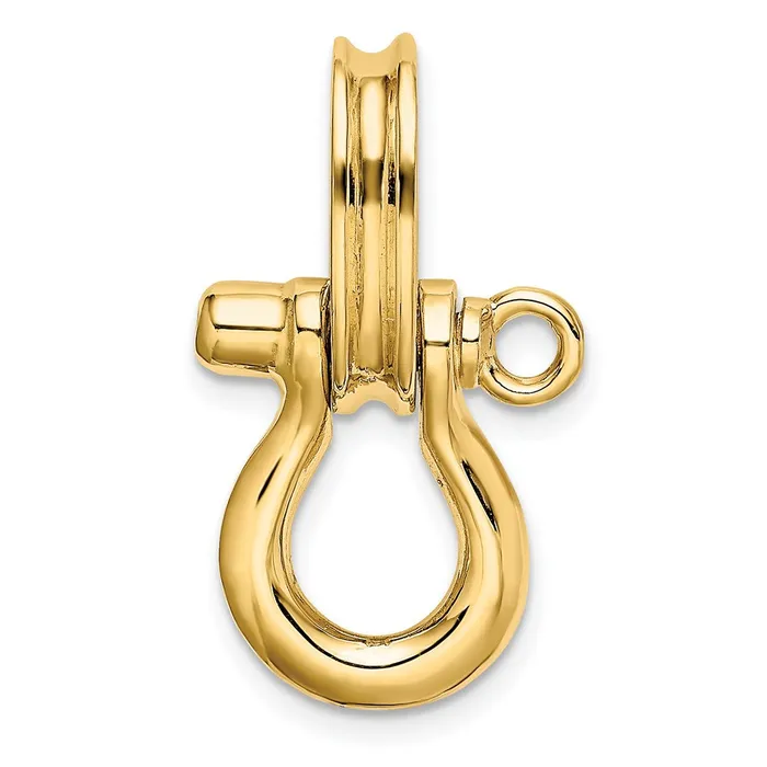 Qgold Charm Necklaces 14k Yellow Gold 143 mm 3D Medium Shackle Charm 481 grams Qgold Charm Necklaces 14k Yellow Gold 143 mm 3D Medium Shackle Charm 481 grams