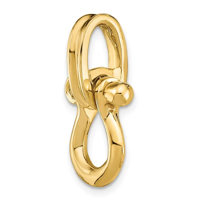 Qgold Charm Necklaces 14k Yellow Gold 143 mm 3D Medium Shackle Charm 481 grams Qgold Charm Necklaces 14k Yellow Gold 143 mm 3D Medium Shackle Charm 481 grams