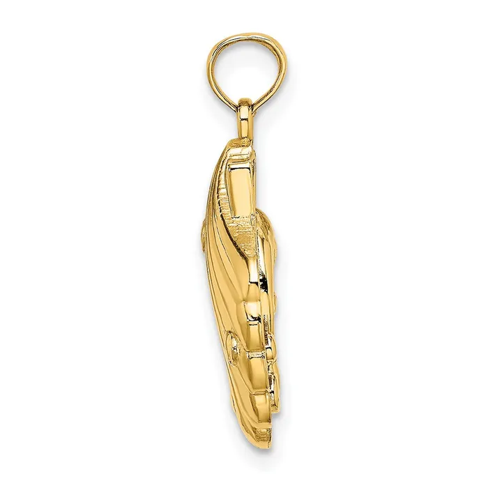 Qgold Charm Necklaces 14k Yellow Gold 155 mm Reversible Dolphins and Waves in Shell Charm 206 grams Qgold Charm Necklaces 14k Yellow Gold 155 mm Reversible Dolphins and Waves in Shell Charm 206 grams