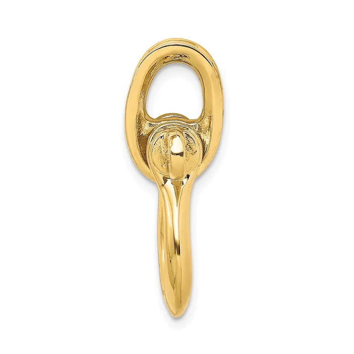 Qgold Charm Necklaces 14k Yellow Gold 1695 mm 3D Large Shackle W Pulley Bail Charm 833 grams Qgold Charm Necklaces 14k Yellow Gold 1695 mm 3D Large Shackle W Pulley Bail Charm 833 grams