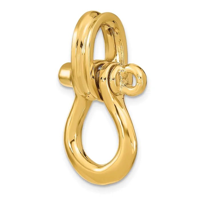 Qgold Charm Necklaces 14k Yellow Gold 1695 mm 3D Large Shackle W Pulley Bail Charm 833 grams Qgold Charm Necklaces 14k Yellow Gold 1695 mm 3D Large Shackle W Pulley Bail Charm 833 grams