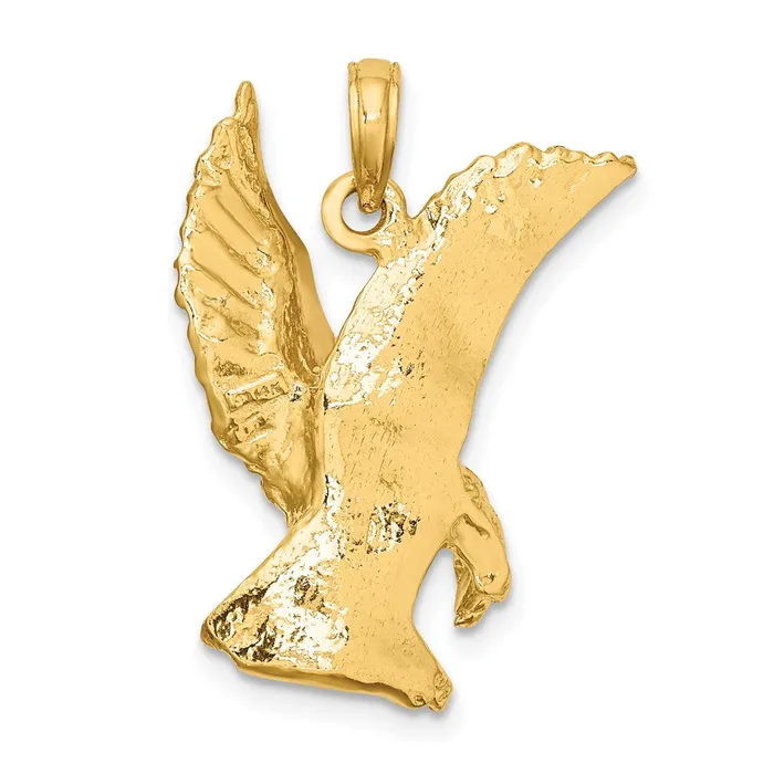 Qgold Charm Necklaces 14k Yellow Gold 185 mm Eagle Landing wWings Up Charm 465 grams Qgold Charm Necklaces 14k Yellow Gold 185 mm Eagle Landing wWings Up Charm 465 grams