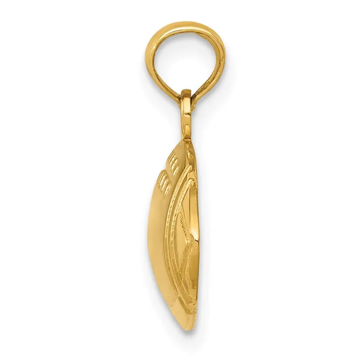 Qgold Charm Necklaces 14k Yellow Gold 18 mm Football Charm 117 grams Qgold Charm Necklaces 14k Yellow Gold 18 mm Football Charm 117 grams