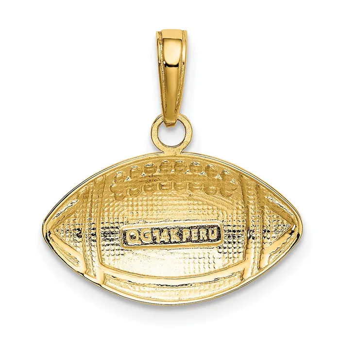 Qgold Charm Necklaces 14k Yellow Gold 18 mm Football Charm 117 grams Qgold Charm Necklaces 14k Yellow Gold 18 mm Football Charm 117 grams