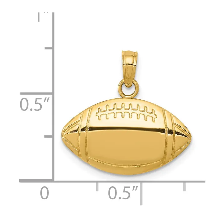 Qgold Charm Necklaces 14k Yellow Gold 18 mm Football Charm 117 grams Qgold Charm Necklaces 14k Yellow Gold 18 mm Football Charm 117 grams