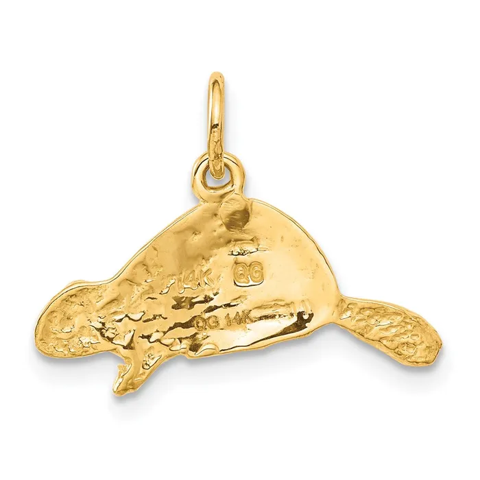 Qgold Charm Necklaces 14k Yellow Gold 22 mm Beaver Charm 158 grams Qgold Charm Necklaces 14k Yellow Gold 22 mm Beaver Charm 158 grams