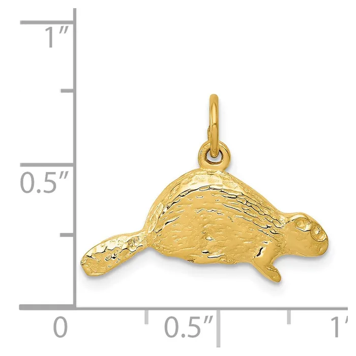 Qgold Charm Necklaces 14k Yellow Gold 22 mm Beaver Charm 158 grams Qgold Charm Necklaces 14k Yellow Gold 22 mm Beaver Charm 158 grams