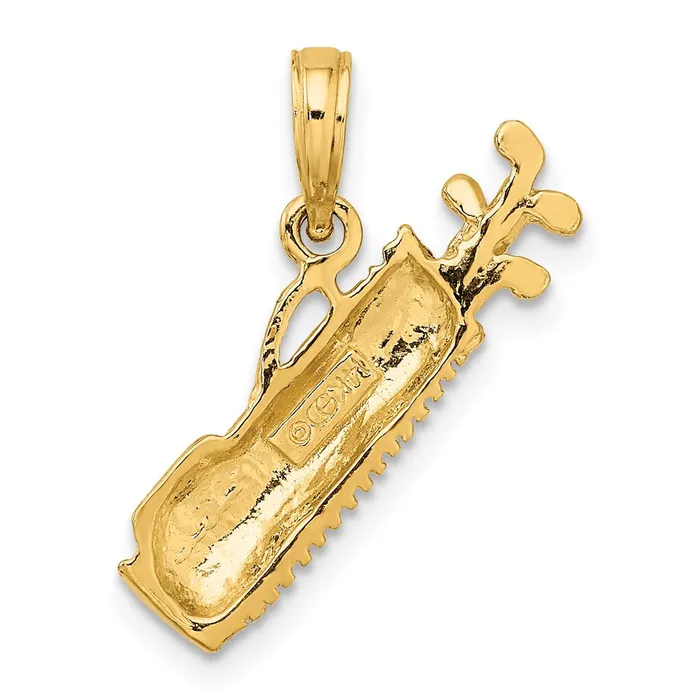Qgold Charm Necklaces 14k Yellow Gold 22 mm Golf Bag Charm 149 grams Qgold Charm Necklaces 14k Yellow Gold 22 mm Golf Bag Charm 149 grams