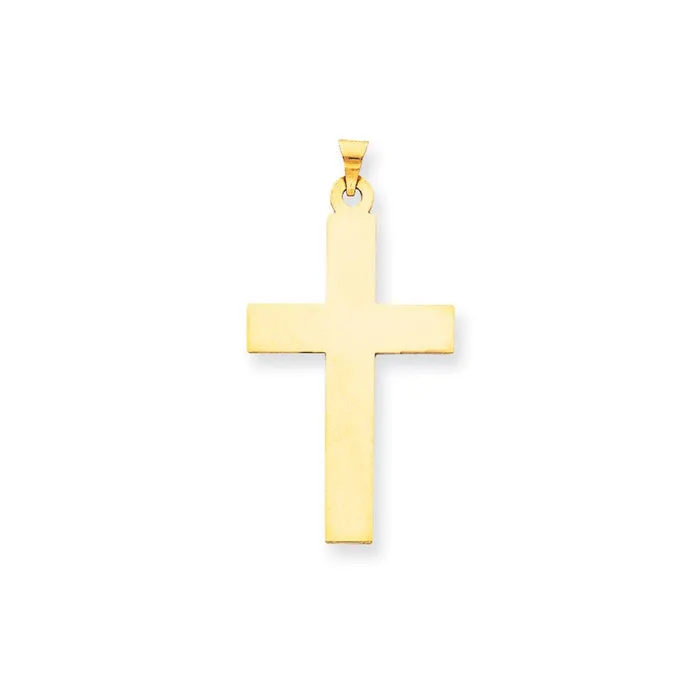 Qgold Charm Necklaces 14k Yellow Gold 25 mm Polished Cross Charm 314 grams Qgold Charm Necklaces 14k Yellow Gold 25 mm Polished Cross Charm 314 grams