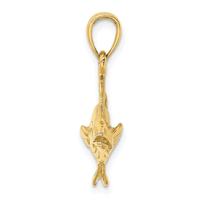 Qgold Charm Necklaces 14k Yellow Gold 411 mm 3D Polished Cobia Fish Charm 646 grams Qgold Charm Necklaces 14k Yellow Gold 411 mm 3D Polished Cobia Fish Charm 646 grams