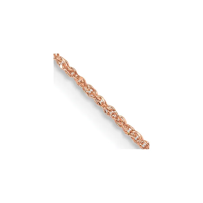 Qgold Necklaces 14K Rose Gold 7mm Ropa Chain 066 grams
