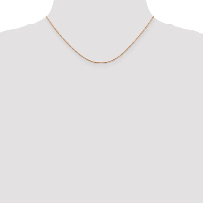Qgold Necklaces 14K Rose Gold 7mm Ropa Chain 066 grams Qgold Necklaces 14K Rose Gold 7mm Ropa Chain 066 grams