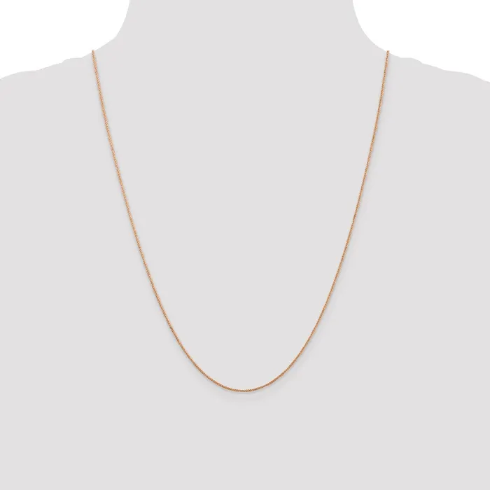 Qgold Necklaces 14K Rose Gold 7mm Ropa Chain 066 grams Qgold Necklaces 14K Rose Gold 7mm Ropa Chain 066 grams