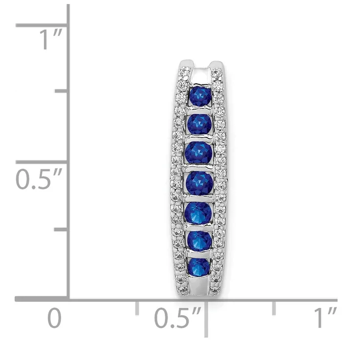 Qgold Necklaces 14k White Gold 15ct Diamond and Sapphire Fancy Chain Slide 12 grams Qgold Necklaces 14k White Gold 15ct Diamond and Sapphire Fancy Chain Slide 12 grams