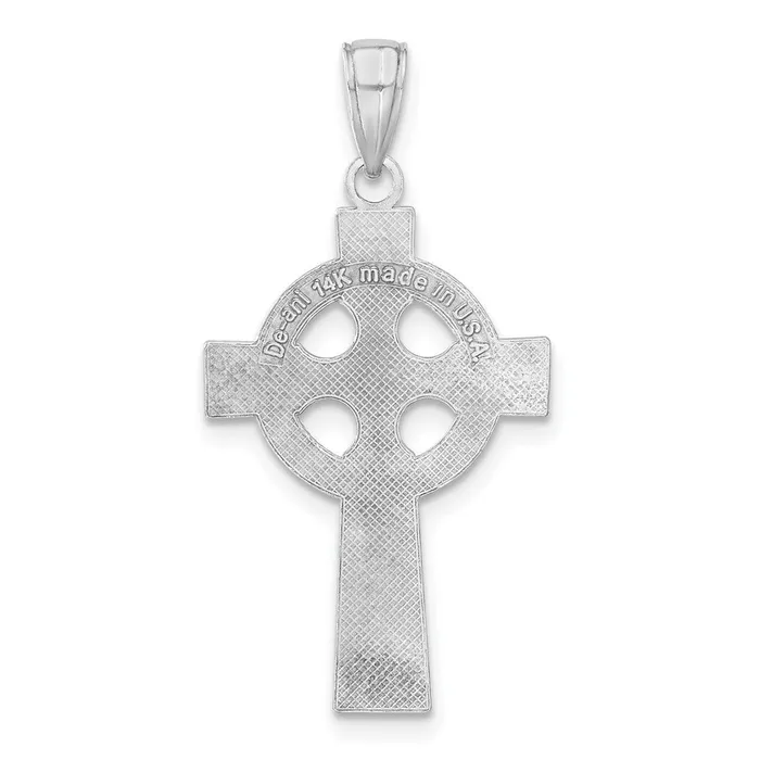 Qgold Necklaces 14k White Gold 17 mm Celtic Cross Pendant 14 grams Qgold Necklaces 14k White Gold 17 mm Celtic Cross Pendant 14 grams