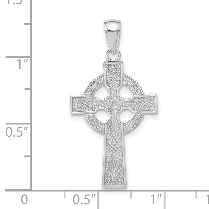 Qgold Necklaces 14k White Gold 17 mm Celtic Cross Pendant 14 grams Qgold Necklaces 14k White Gold 17 mm Celtic Cross Pendant 14 grams