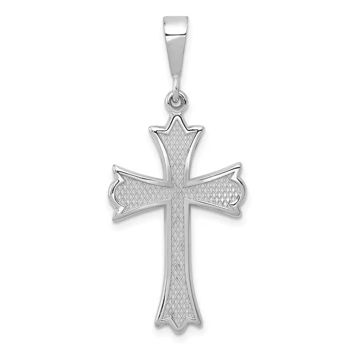 Qgold Necklaces 14k White Gold 17 mm Cross Pendant 166 grams
