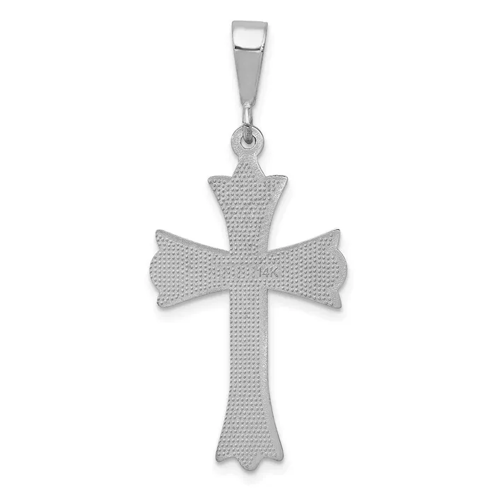 Qgold Necklaces 14k White Gold 17 mm Cross Pendant 166 grams Qgold Necklaces 14k White Gold 17 mm Cross Pendant 166 grams