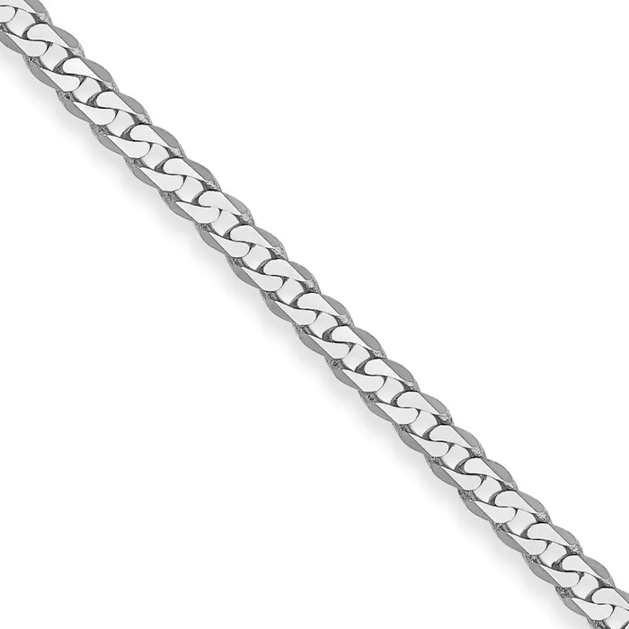 Qgold Necklaces 14k White Gold 22mm Flat Beveled Curb Chain 364 grams