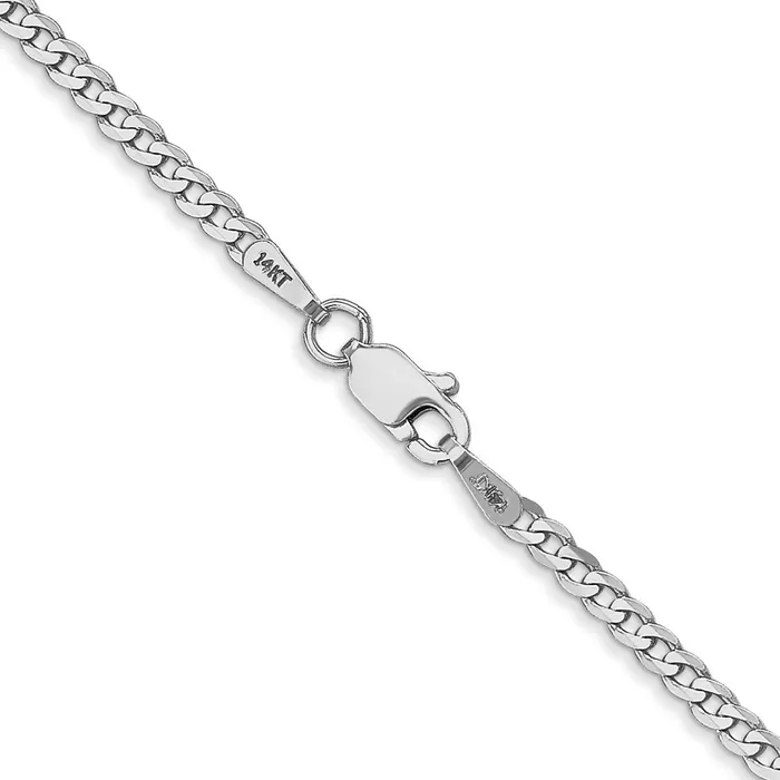 Qgold Necklaces 14k White Gold 22mm Flat Beveled Curb Chain 364 grams Qgold Necklaces 14k White Gold 22mm Flat Beveled Curb Chain 364 grams