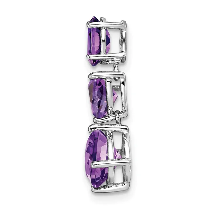 Qgold Necklaces 14k White Gold Amethyst Chain Slide 065 grams Qgold Necklaces 14k White Gold Amethyst Chain Slide 065 grams