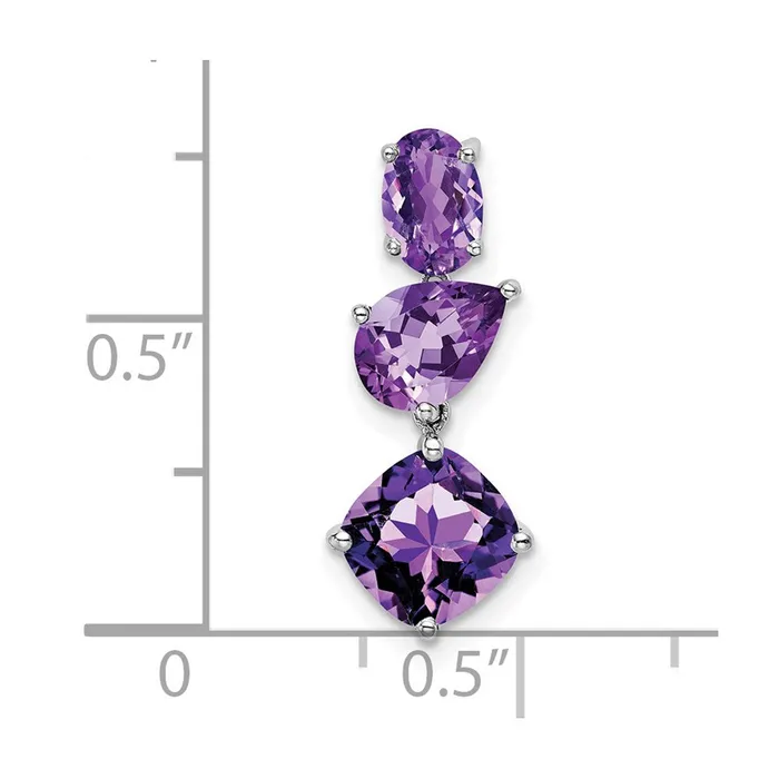 Qgold Necklaces 14k White Gold Amethyst Chain Slide 065 grams Qgold Necklaces 14k White Gold Amethyst Chain Slide 065 grams