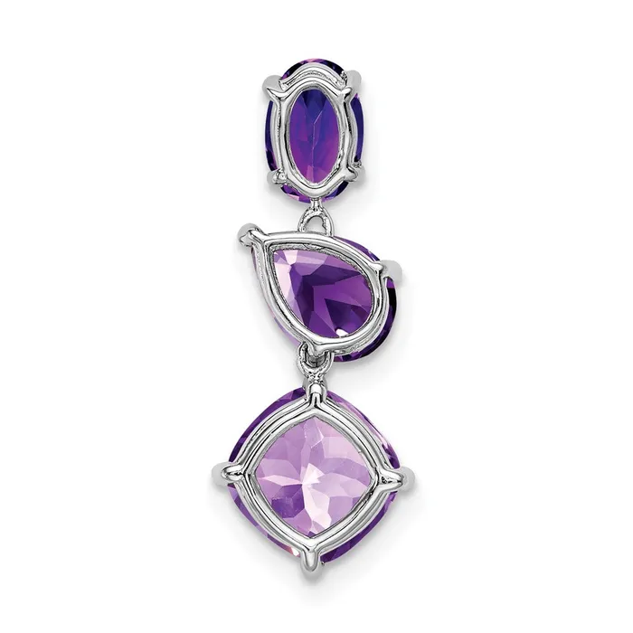 Qgold Necklaces 14k White Gold Amethyst Chain Slide 065 grams Qgold Necklaces 14k White Gold Amethyst Chain Slide 065 grams