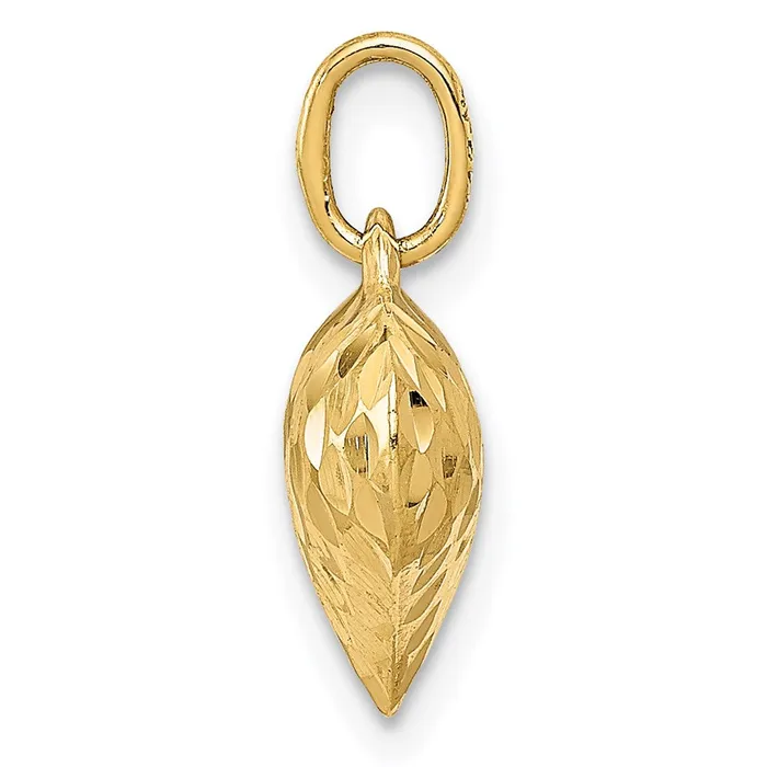 Qgold Necklaces 14k Yellow Gold 11 mm Polished and Textured 3D Heart Pendant 035 grams Qgold Necklaces 14k Yellow Gold 11 mm Polished and Textured 3D Heart Pendant 035 grams