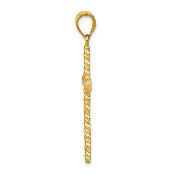 Qgold Necklaces 14k Yellow Gold 18 mm Twisted Cross Pendant 178 grams Qgold Necklaces 14k Yellow Gold 18 mm Twisted Cross Pendant 178 grams