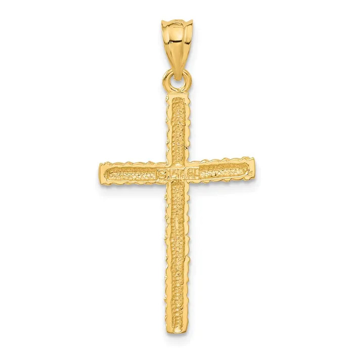 Qgold Necklaces 14k Yellow Gold 18 mm Twisted Cross Pendant 178 grams Qgold Necklaces 14k Yellow Gold 18 mm Twisted Cross Pendant 178 grams
