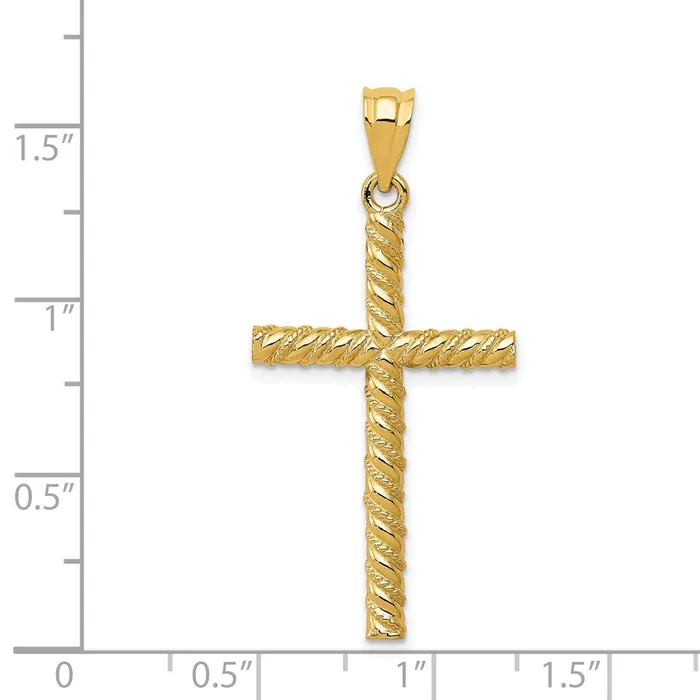 Qgold Necklaces 14k Yellow Gold 18 mm Twisted Cross Pendant 178 grams Qgold Necklaces 14k Yellow Gold 18 mm Twisted Cross Pendant 178 grams