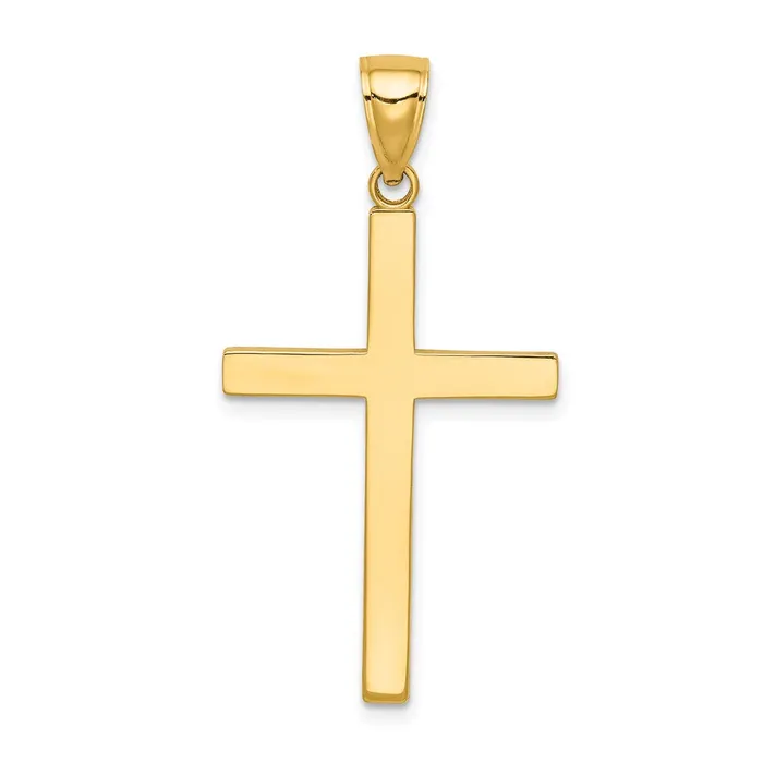 Qgold Necklaces 14k Yellow Gold 195 mm Solid Reversible Latin Cross Pendant 198 grams Qgold Necklaces 14k Yellow Gold 195 mm Solid Reversible Latin Cross Pendant 198 grams