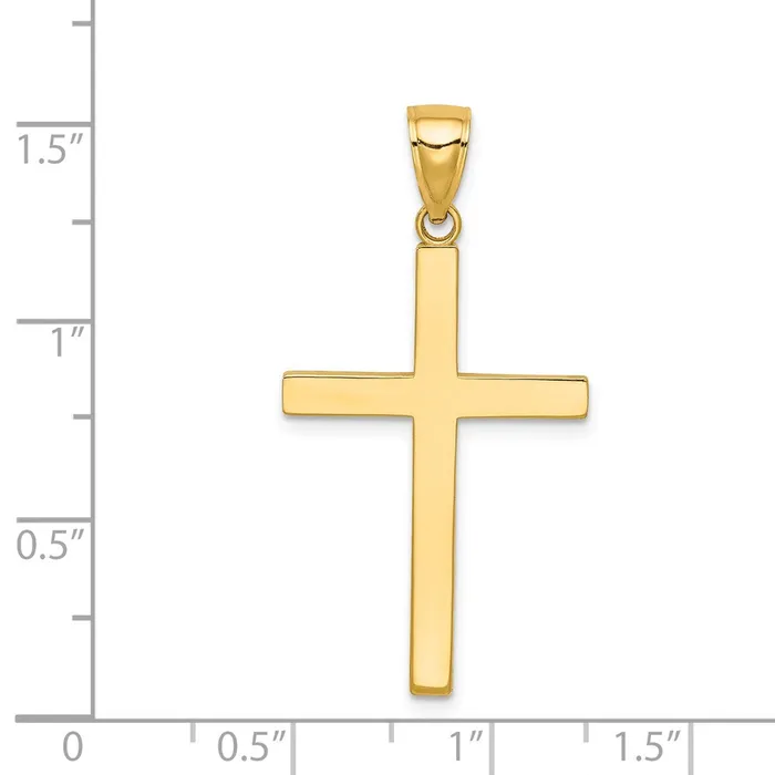 Qgold Necklaces 14k Yellow Gold 195 mm Solid Reversible Latin Cross Pendant 198 grams Qgold Necklaces 14k Yellow Gold 195 mm Solid Reversible Latin Cross Pendant 198 grams