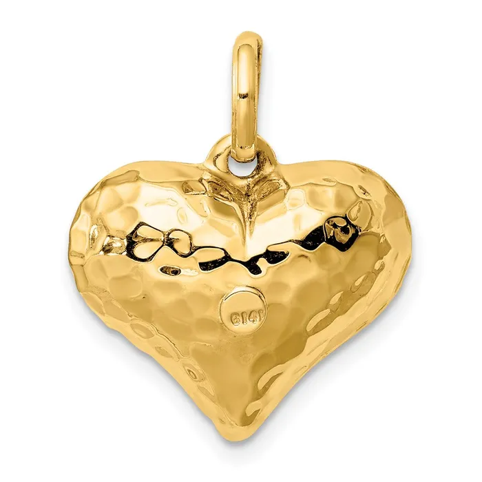 Qgold Necklaces 14k Yellow Gold 19 mm red 3D Heart Pendant 166 grams Qgold Necklaces 14k Yellow Gold 19 mm red 3D Heart Pendant 166 grams