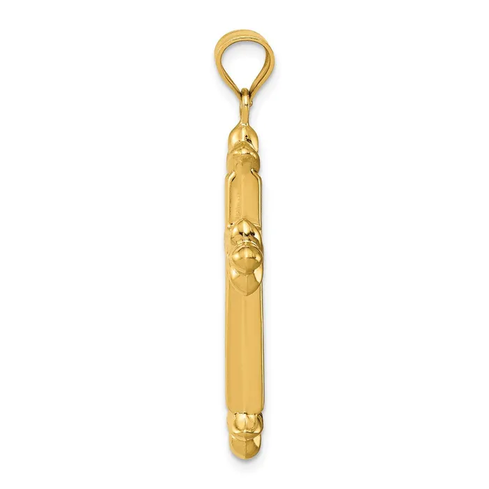 Qgold Necklaces 14k Yellow Gold 23 mm Reversible Diamondcut Cross Pendant 137 grams Qgold Necklaces 14k Yellow Gold 23 mm Reversible Diamondcut Cross Pendant 137 grams