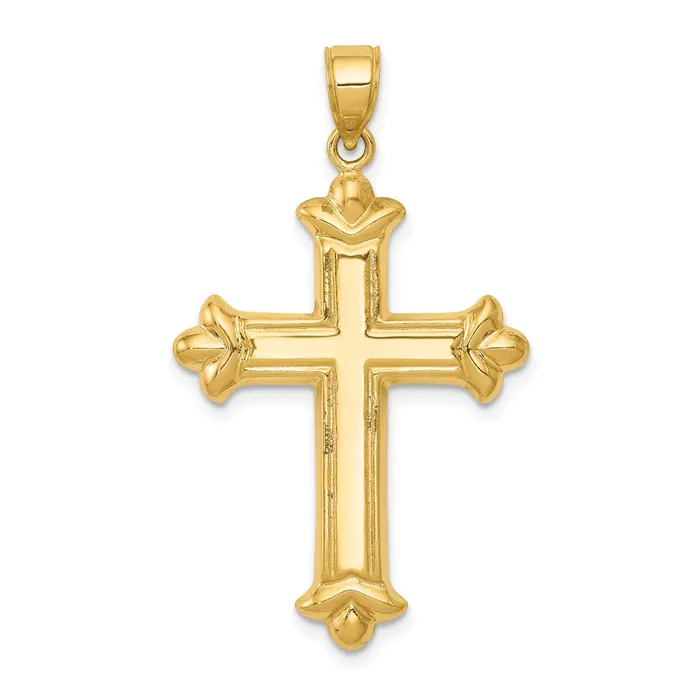 Qgold Necklaces 14k Yellow Gold 23 mm Reversible Diamondcut Cross Pendant 137 grams Qgold Necklaces 14k Yellow Gold 23 mm Reversible Diamondcut Cross Pendant 137 grams