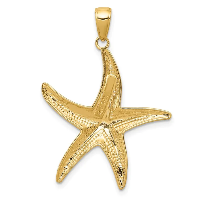 Qgold Necklaces 14k Yellow Gold 26 mm Diamondcut Starfish Pendant 227 grams Qgold Necklaces 14k Yellow Gold 26 mm Diamondcut Starfish Pendant 227 grams