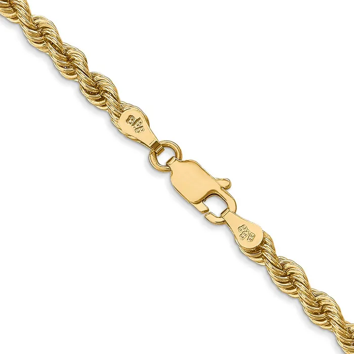 Qgold Necklaces 14k Yellow Gold 365 mm Regular Rope with Lobster Clasp Chain 1939 grams Qgold Necklaces 14k Yellow Gold 365 mm Regular Rope with Lobster Clasp Chain 1939 grams