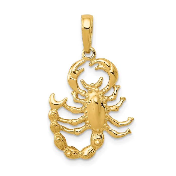 Qgold PreStyled Sets 10k Yellow Gold 16 mm Scorpion Pendant 149 grams