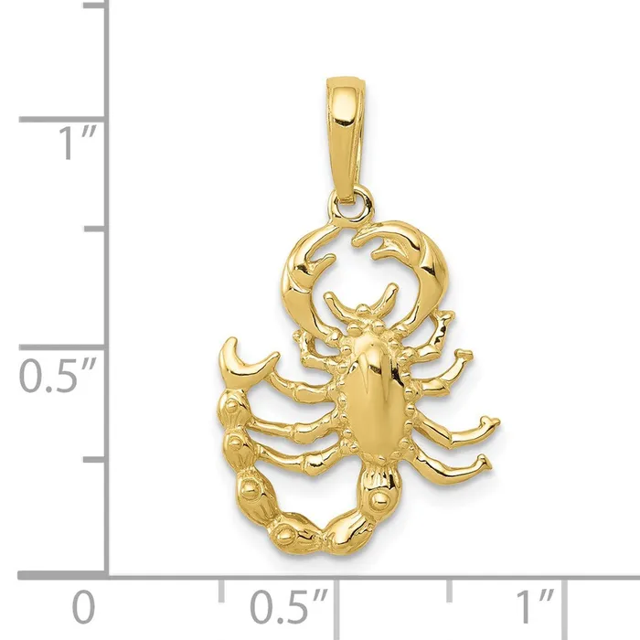 Qgold PreStyled Sets 10k Yellow Gold 16 mm Scorpion Pendant 149 grams Qgold PreStyled Sets 10k Yellow Gold 16 mm Scorpion Pendant 149 grams