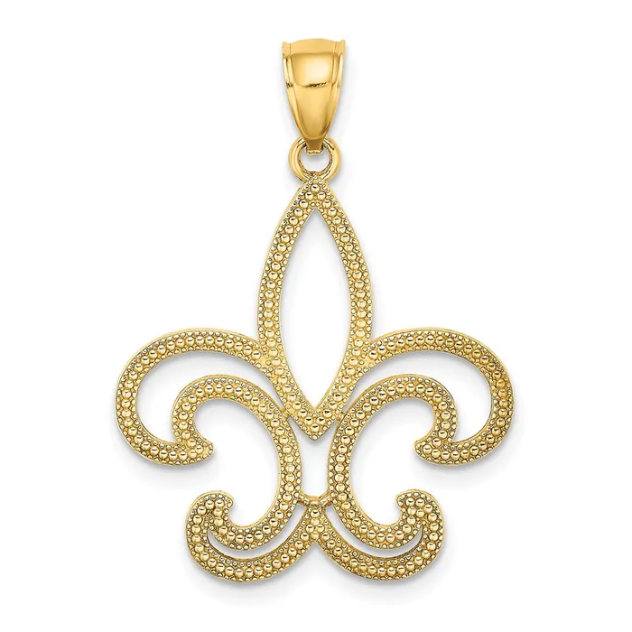 Qgold PreStyled Sets 10k Yellow Gold 236 mm Fleur De Lis Pendant 173 grams Qgold PreStyled Sets 10k Yellow Gold 236 mm Fleur De Lis Pendant 173 grams