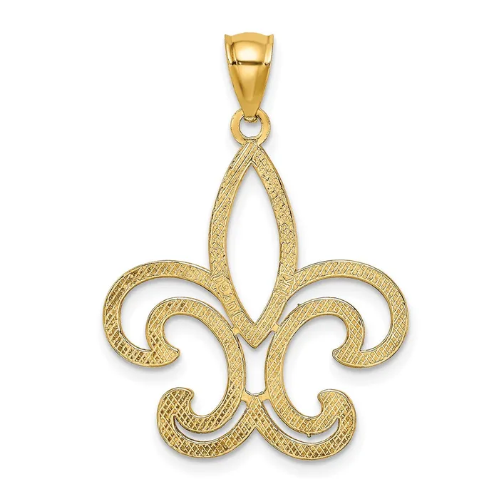 Qgold PreStyled Sets 10k Yellow Gold 236 mm Fleur De Lis Pendant 173 grams Qgold PreStyled Sets 10k Yellow Gold 236 mm Fleur De Lis Pendant 173 grams