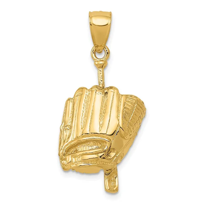 Qgold PreStyled Sets 14k Yellow Gold 13 mm Polished 3D GloveBatBaseball Pendant 5 grams Qgold PreStyled Sets 14k Yellow Gold 13 mm Polished 3D GloveBatBaseball Pendant 5 grams