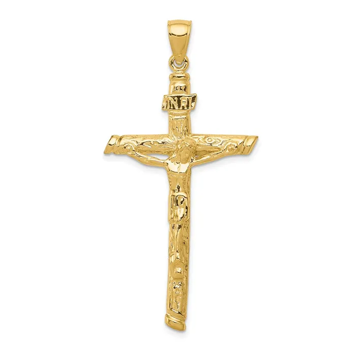 Qgold PreStyled Sets 14k Yellow Gold 26 mm INRI Crucifix Pendant 442 grams Qgold PreStyled Sets 14k Yellow Gold 26 mm INRI Crucifix Pendant 442 grams