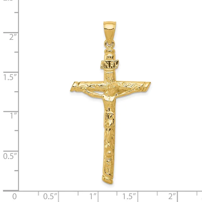 Qgold PreStyled Sets 14k Yellow Gold 26 mm INRI Crucifix Pendant 442 grams Qgold PreStyled Sets 14k Yellow Gold 26 mm INRI Crucifix Pendant 442 grams